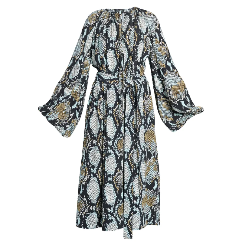 Versatile Items Snake Print Shirt Dress