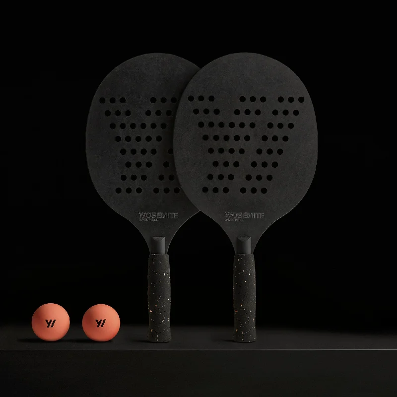 Simple And Comfortable Y/OSEMITE Etched Richlite Paddleball Set - Black Richlight