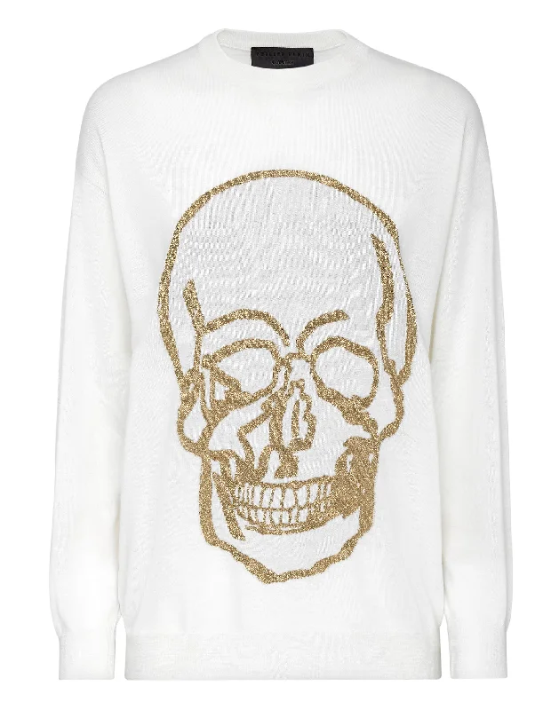 Elegant Style Wool Pullover Round Neck LS