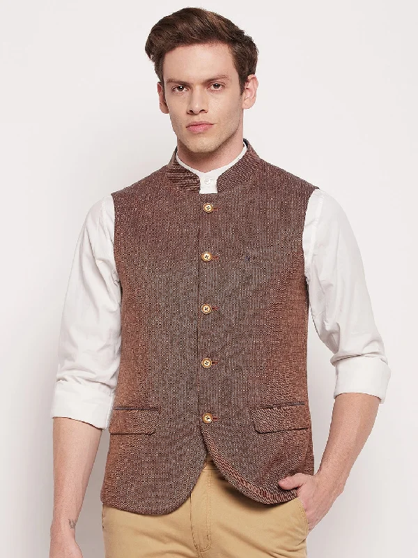Low-key Luxury Men Rust Waist Coat
