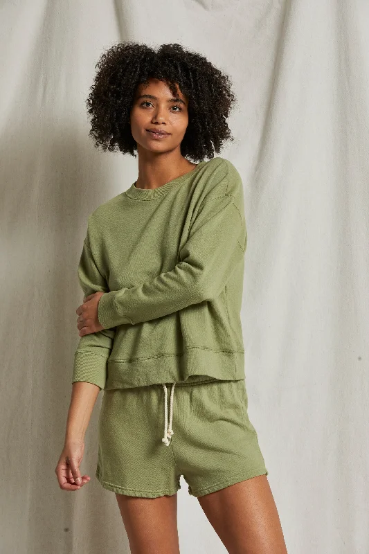 Must-have For Autumn And Winter perfectwhitetee Tyler French Terry Pullover Sweatshirt in Oil Green Must-have For Autumn And Winter perfectwhitetee Tyler French Terry Pullover Sweatshirt in Oil Green