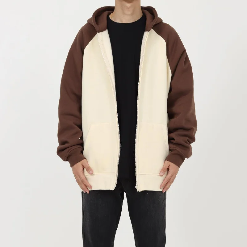 Stylish Casuals Two Color Zipper Hooded Plus Fleece
