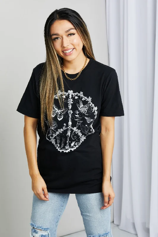 Fashion Expert mineB Full Size Butterfly Graphic Tee Shirt