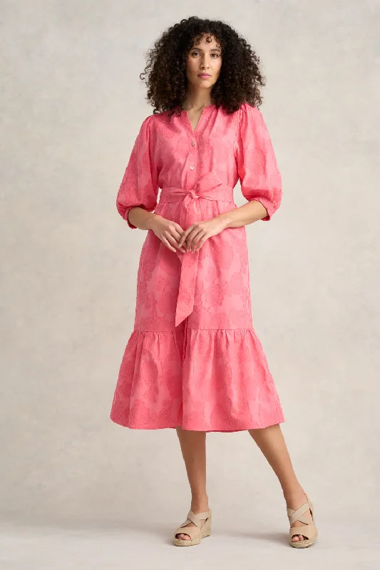 Cozy Outerwear Smock Detail Cotton Dress
