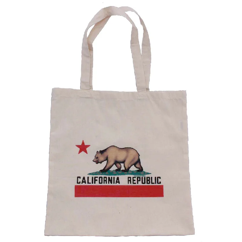 Cute Design California Republic Reusable Canvas Tote Bag