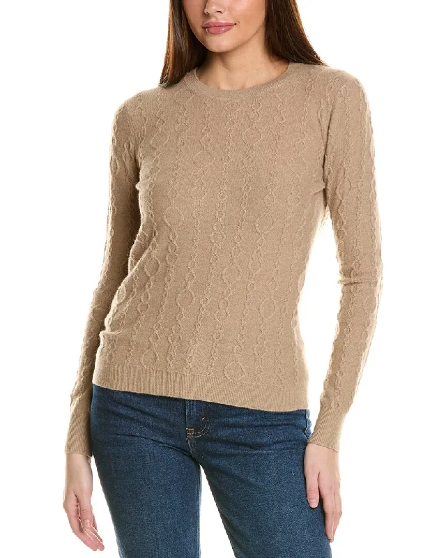 Soft Style Bruno Magli Cable Crewneck Cashmere Sweater
