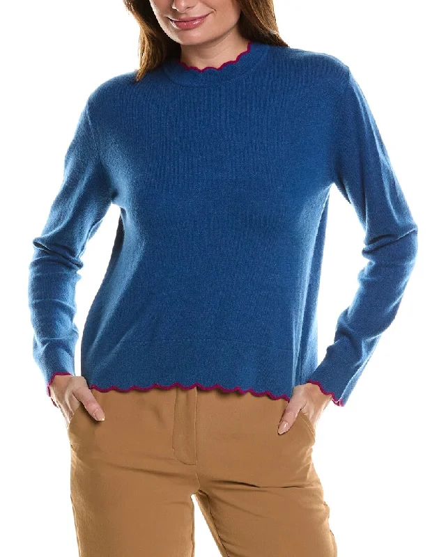 Design Must-have Forte Cashmere Scallop Edge Boxy Cashmere Sweater