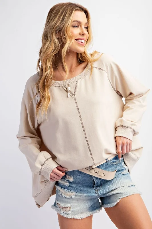 Effortless Dressing Terry Knit Pullover