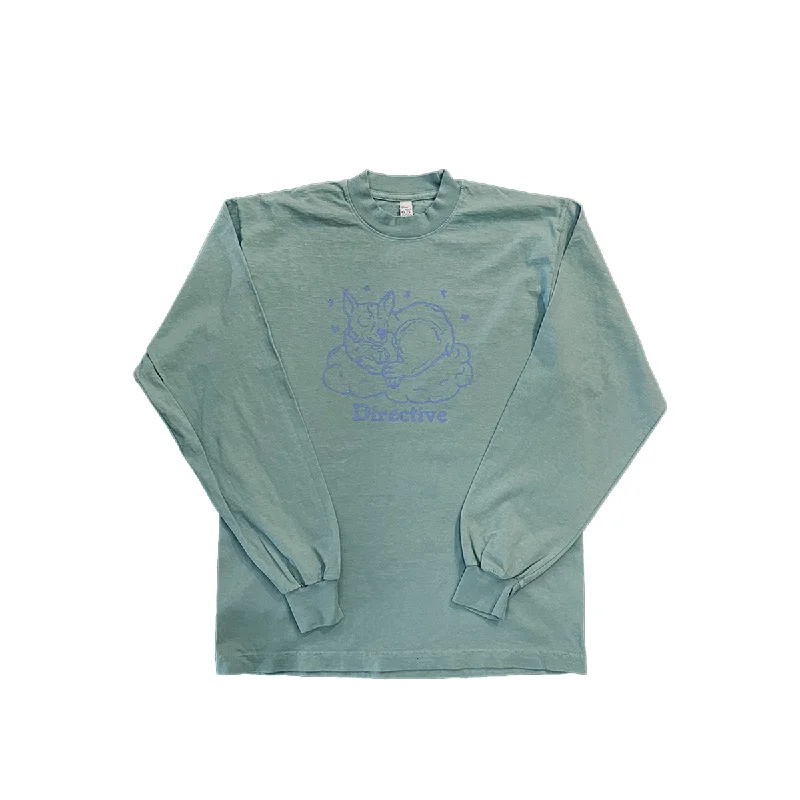 Casual And Comfortable Directive Do Not Disturb Long Sleeve T-Shirt - Atlantic Green