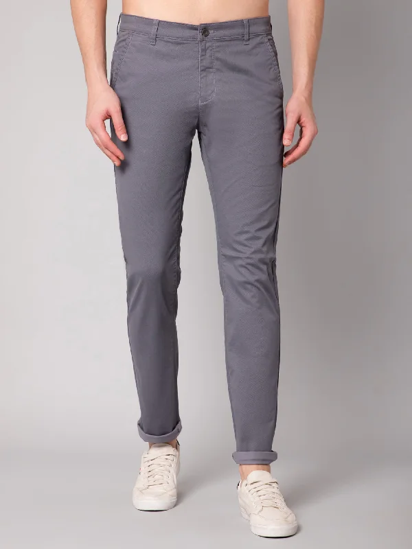 High Street Series Men's Casual Flat front Grey  Trousers
