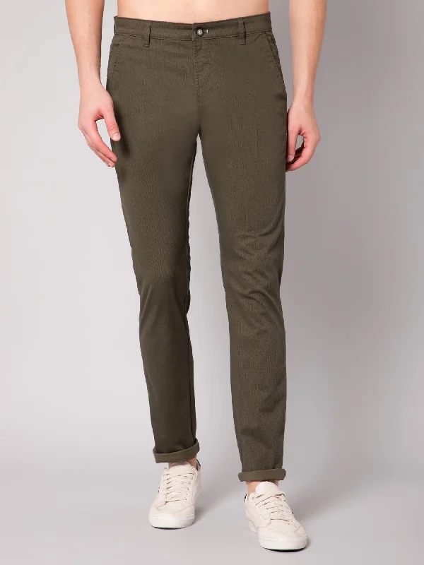 Classic Series Men's Casual Flat front Olive Green  Trousers