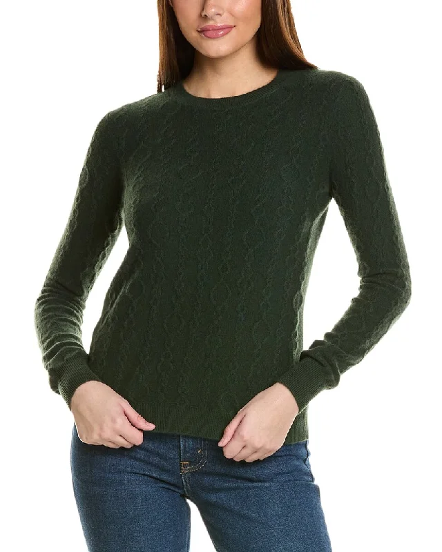 Comfortable Jeans Bruno Magli Cable Crewneck Cashmere Sweater