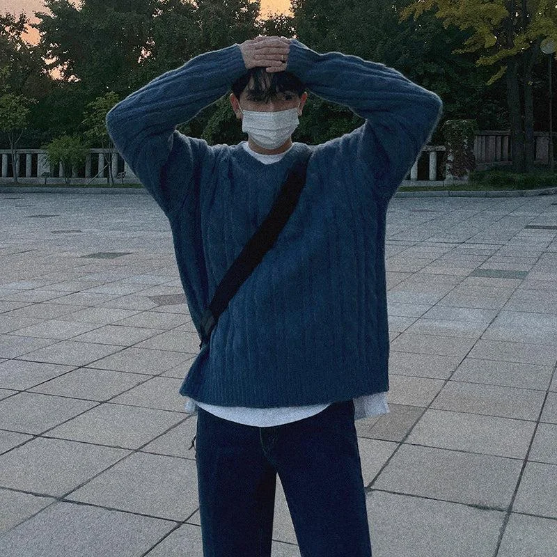 Noble Temperament V-neck Thickened Pullover Sweater