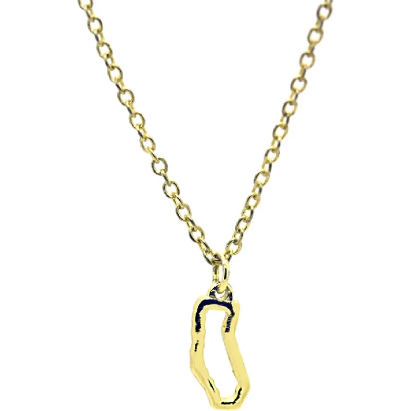 High-end Sense California State Small Outline Gold Necklace