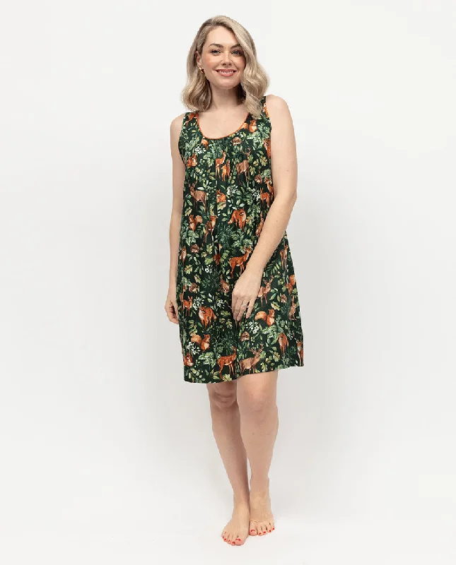 Multifunctional Style Forrest Womens Woodland Print Short Nightdress