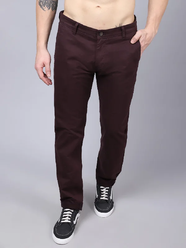 Simple And Comfortable Mens Wine Trouser
