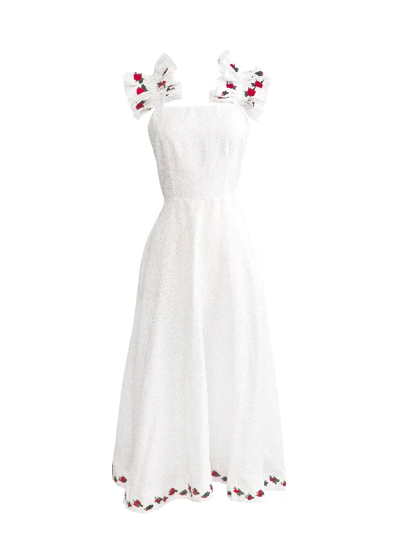 Comfy Dress Alanya Off On Shoulder Embroidered Midi Dress