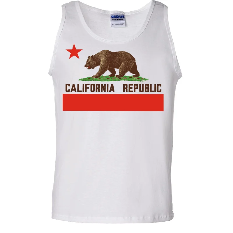 Trendy Traveler Don Pimentel California Republic Bear Flag Brown Text Asst Colors Tank Top Trendy Traveler Don Pimentel California Republic Bear Flag Brown Text Asst Colors Tank Top