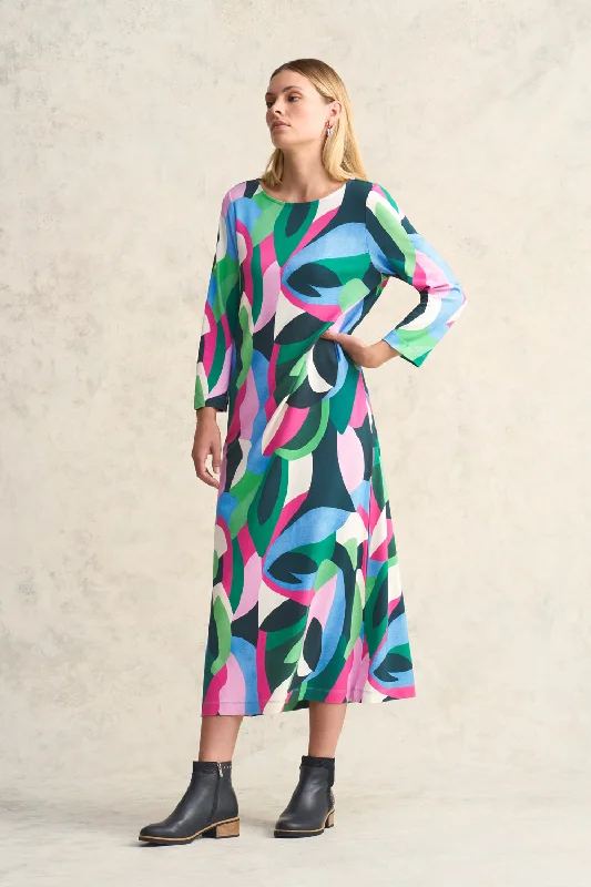 British Style Printed Ponte Dress
