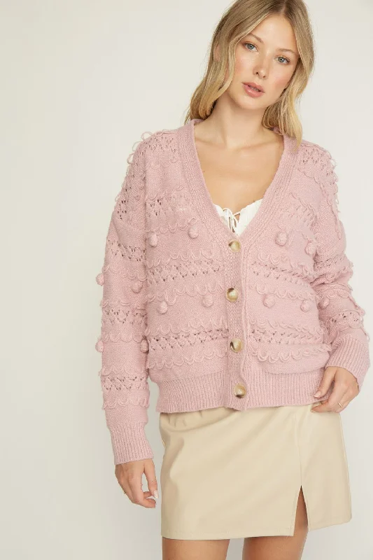 Smart Comfort Wear Button front cardigan with textured detailing