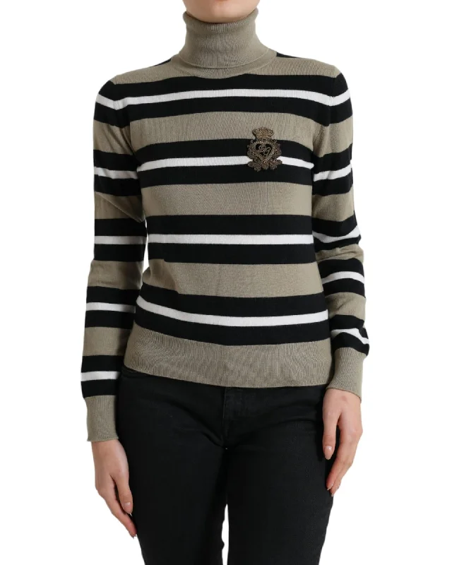 Elegant Fit Dolce & Gabbana Striped Turtleneck Sweater