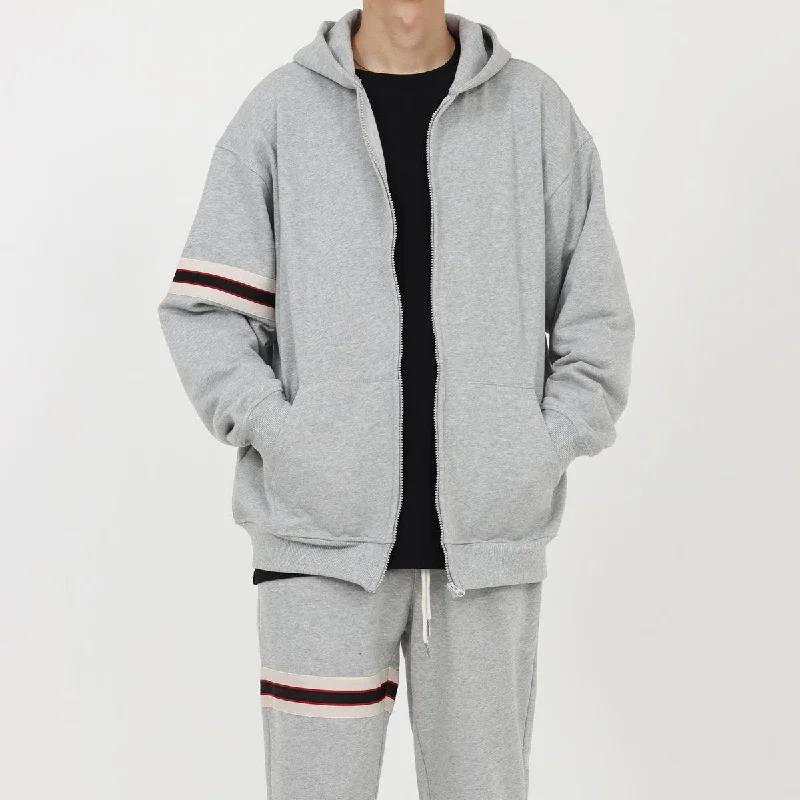 Luxe Comfort Side Ribbon Cardigan Zipper Hooded Sweater