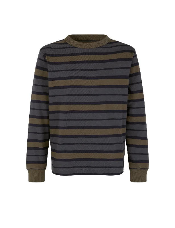 Cozy Essentials Wear Combed Jersey Carlito Tee LS, Asphalt/Deep Well/Tarmac