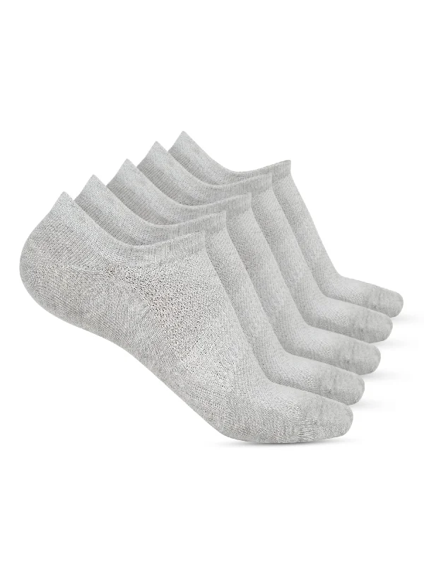 Trendy Comfort Men's Grey Melange Fashion No Show / Loafer Socks -Pack of 5