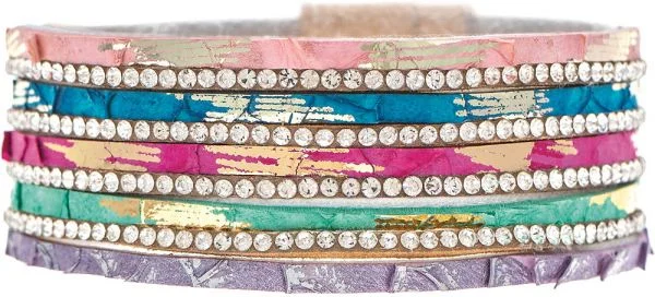 Comfort Fit Multicolor Sparkly Magnetic Bracelet