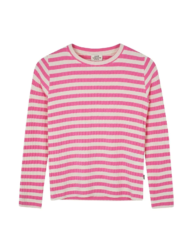 High-end Design 5x5 Classic Stripe Talika Top, Carmine Rose/ Vanilla Ice
