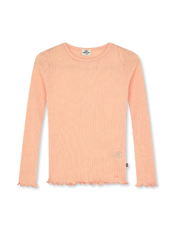 Soft Looks Pointella Trudy Tee LS, Coral Melange