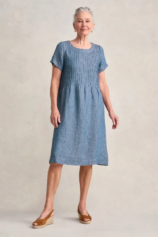 High Street Style Twill Hemp Linen Dress