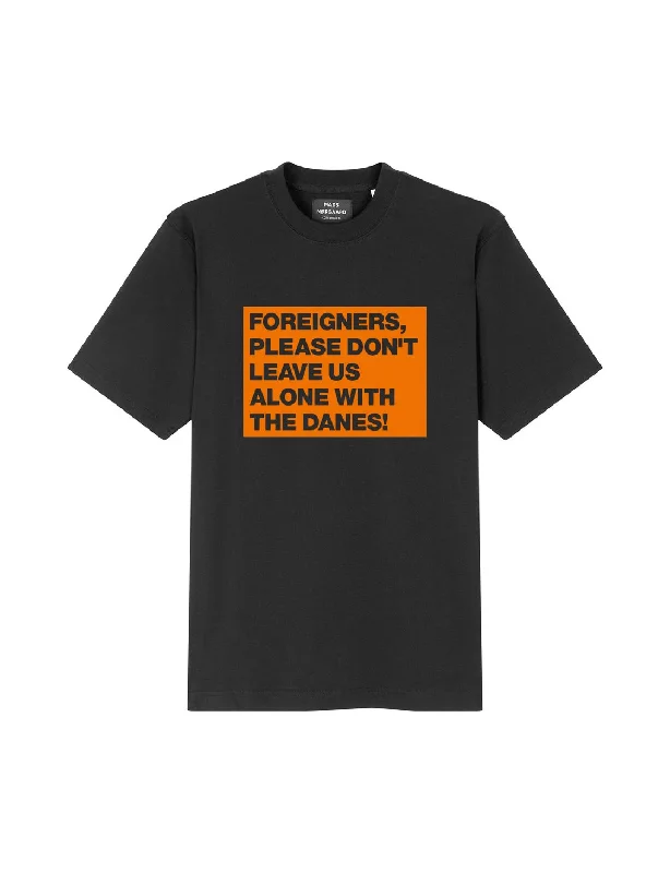 Sports Style Cotton Jersey Frode Foreigners Tee, Black