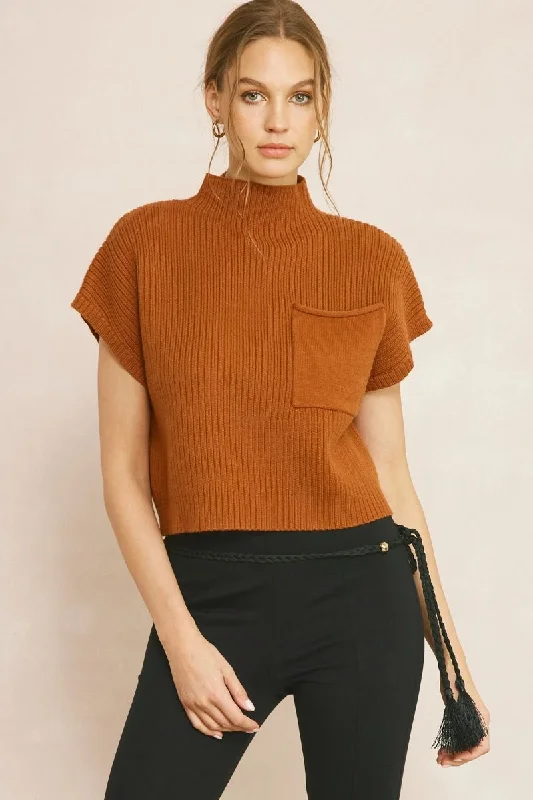 Effortless Outfits Knit Mock Neck Sweater