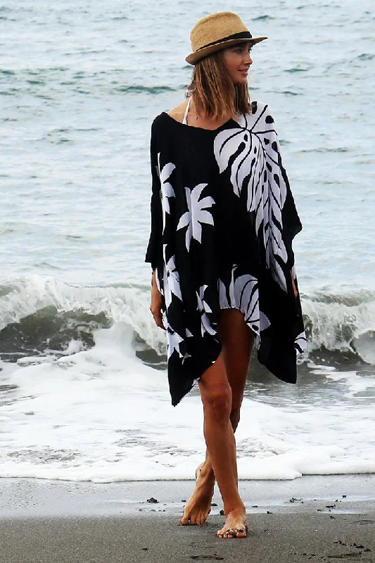 All-Day Style SHU-SHI Womens Short Beach Swimsuit Cover Up  Dress Kaftan Loose Top Floral