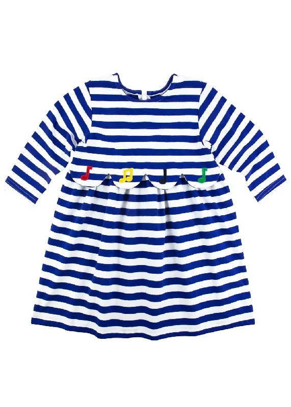 Noble Temperament Musical Notes Stripe Knit Dress