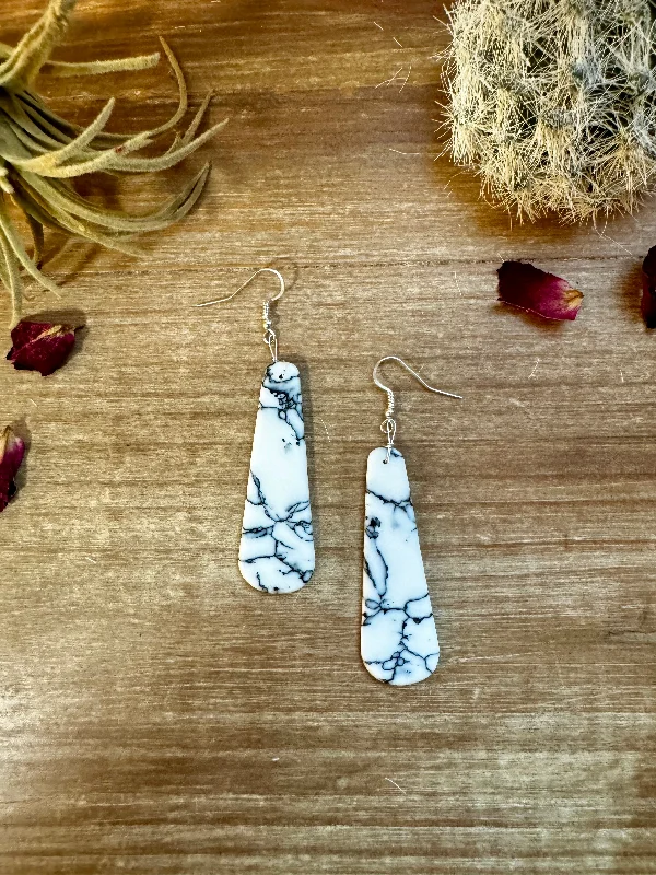 Urban Sense White block white tear drop earrings
