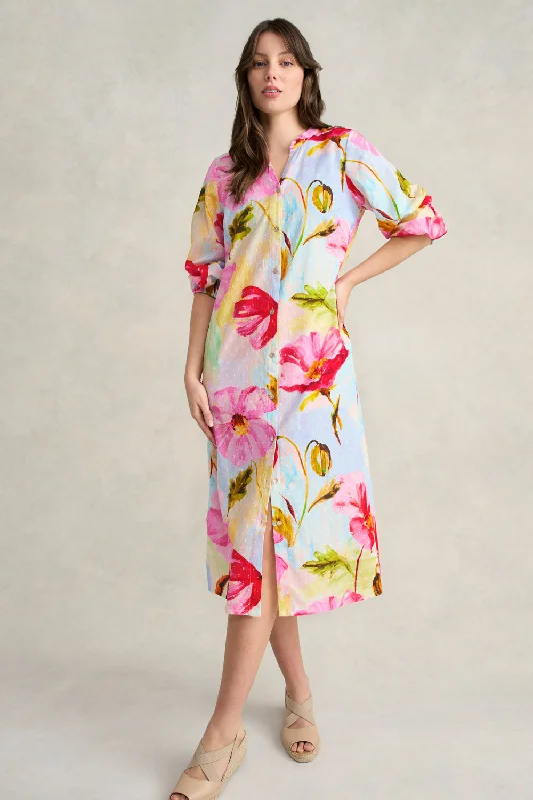 Fashion Must-have Printed Cotton Shirt Dress