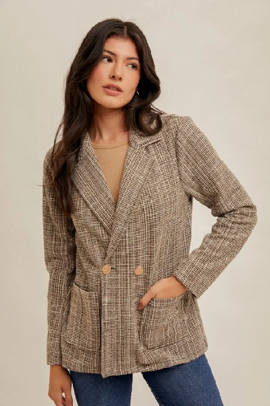 Easy Fashion Jacquard Tweed Blazer