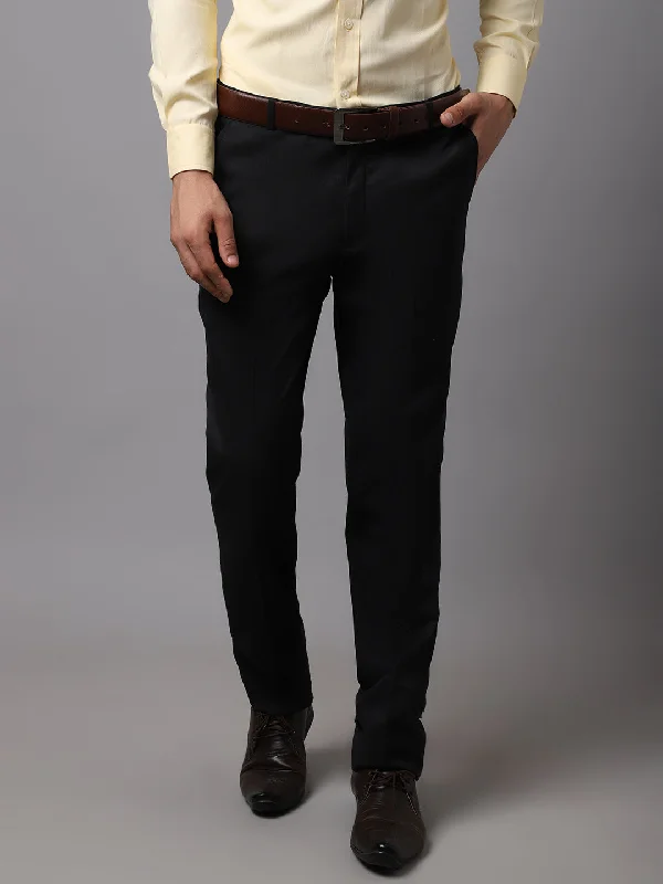 Soft Fabrics Mens Black Trouser