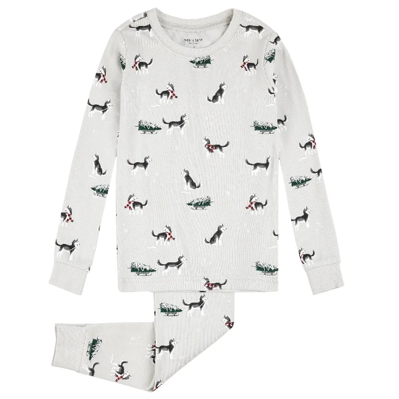 British Style 2 Piece Unisex Husky Dog Pajamas