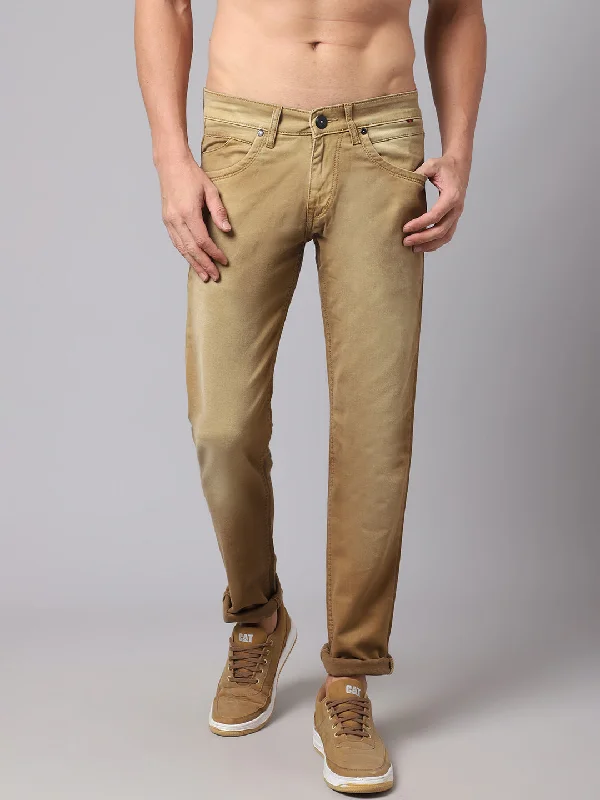 Cozy Fashion Mens Khaki Denim