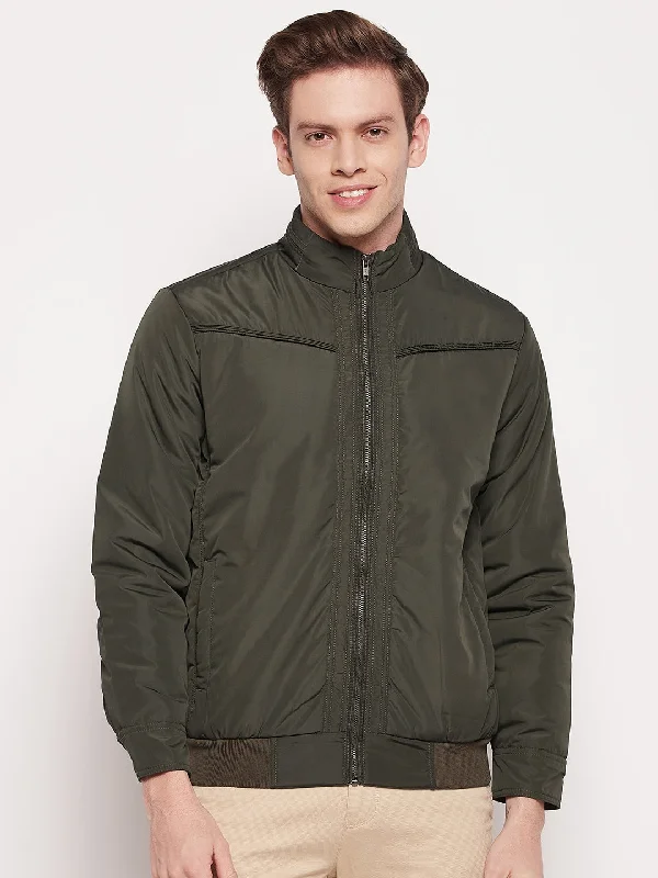 Outdoor Trend Men Olive Green Jacket