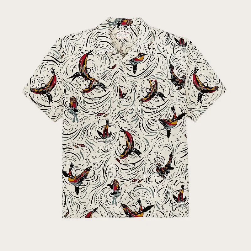 French Style RUSTIC SHORT SLEEVE CAMP SHIRT