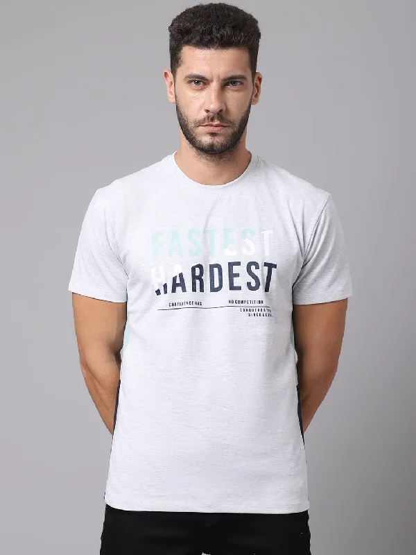 Classic Style Men Grey Melange T-Shirt