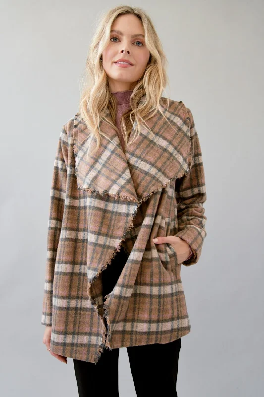 Design And Tailoring Big Lapel Plaid Jacket
