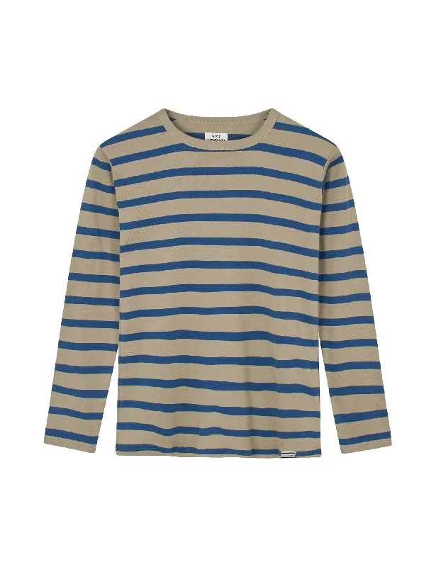 Cozy Fitting Trio Rib Tobino Tee LS, Silver Sage/Midnight Navy