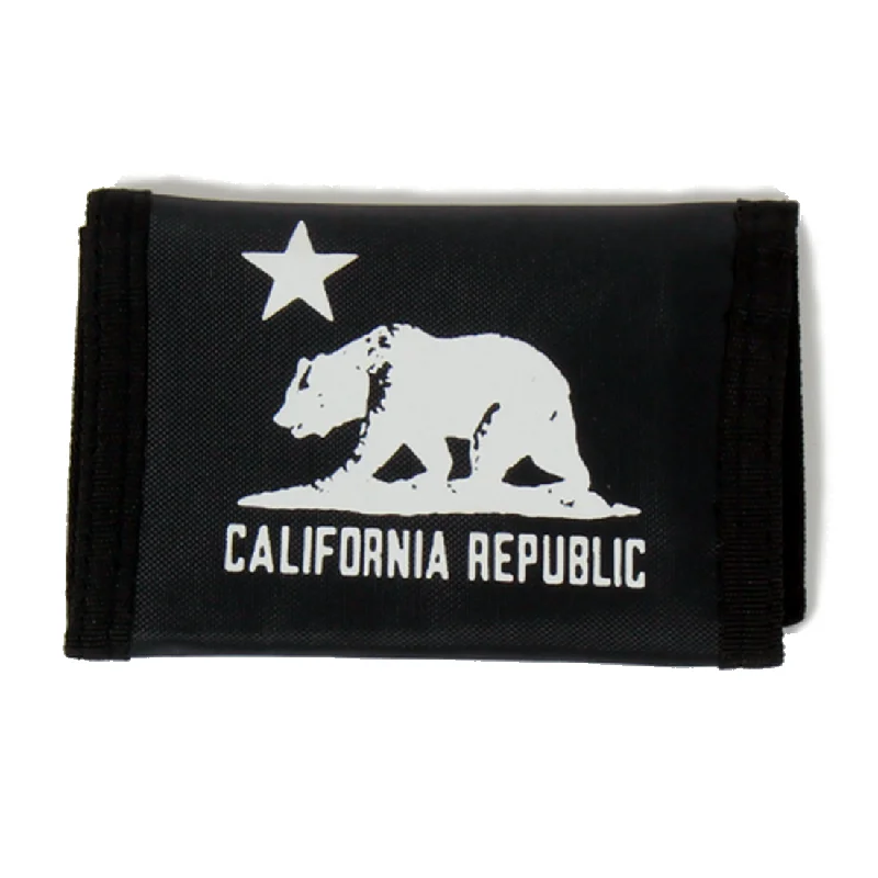 Autumn Selection California Republic Bear Flag Trifold Velcro Wallet