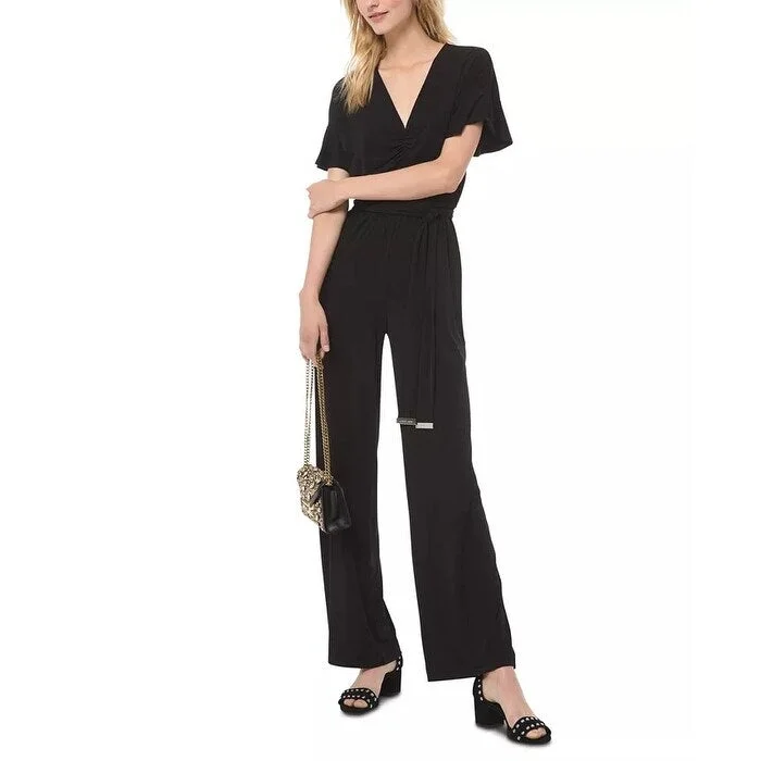 Fresh And Natural Michael Kors Women's Black Belted V Neck Jumpsuit Black Size Medium Fresh And Natural Michael Kors Women's Black Belted V Neck Jumpsuit Black Size Medium