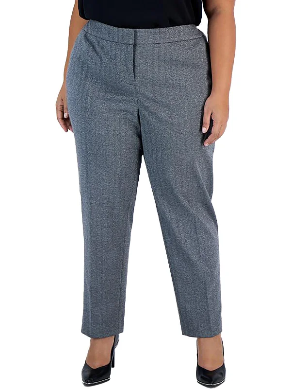 Comfortable Fashion Looks Plus Womens Shimmer Herringbone Dress Pants